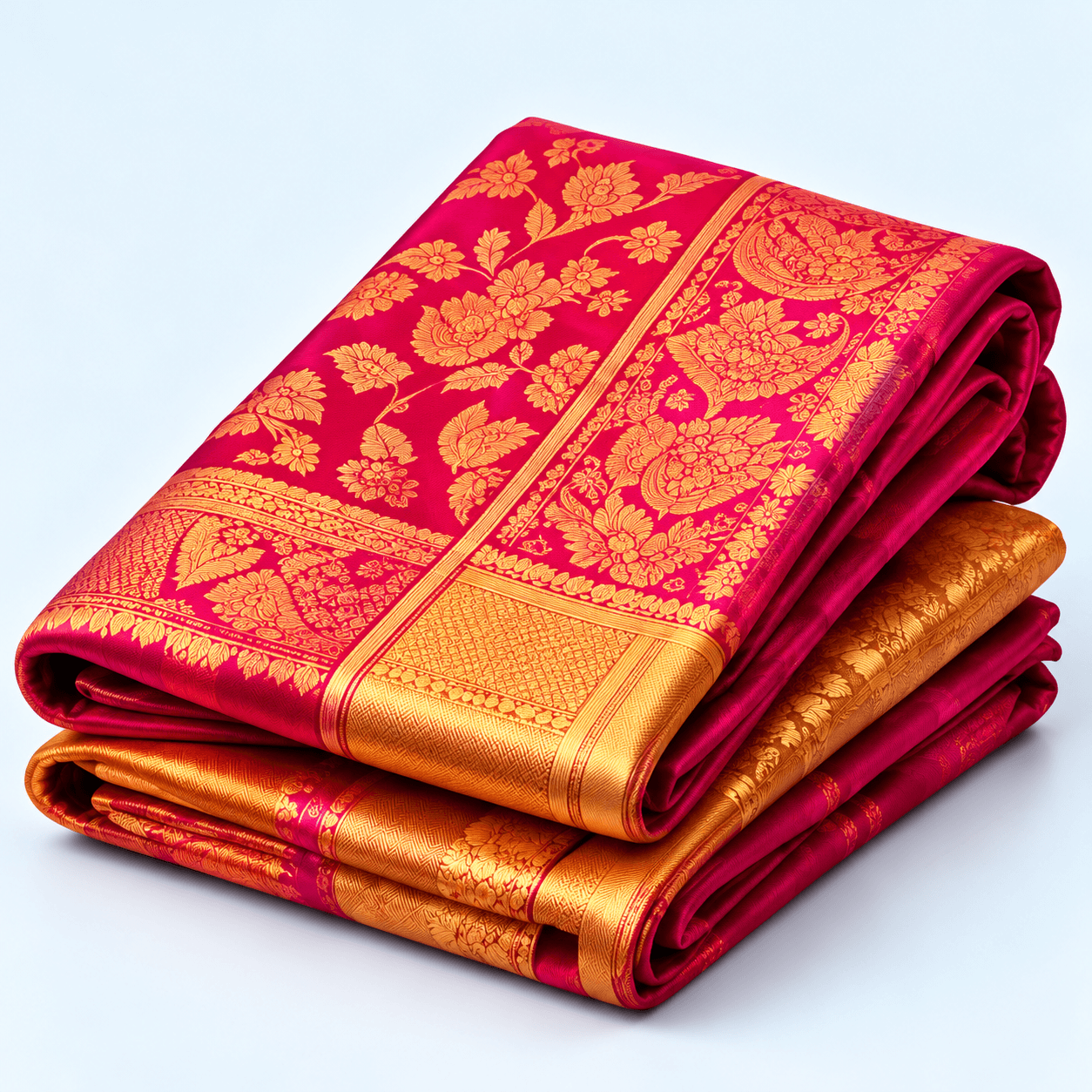 Folded silk sarees